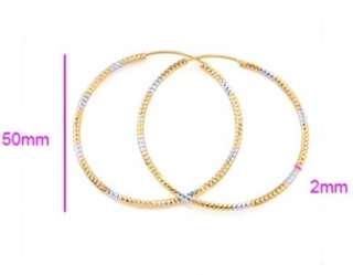 50mm cute twist 18k real gold filled hoop earrings11  