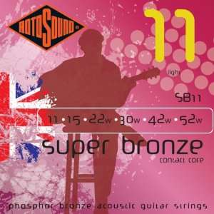Rotosound SB11 Super Bronze Acoustic Guitar Strings (11 15 22 30 42 52 