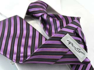   black stripe tie Modern character new mens ties silk necktie Lucky 015