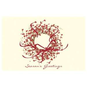  Seasons Greetings Wreath Imprintable Greeting Card Stock 