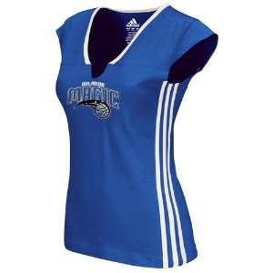 NBA adidas Orlando Magic Ladies Fan Gear Slit V Neck Premium T Shirt 