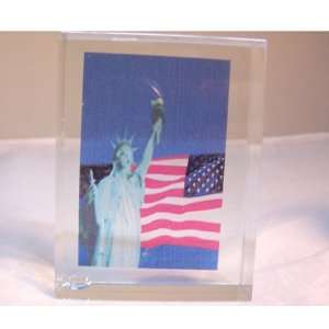 Statue of Liberty Colorful Laser Art Crystal Paperweight 