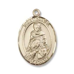 Gold Filled St. Daniel Medal Pendant Charm with 24 Gold Chain in Gift 