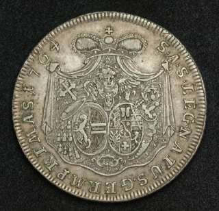 1764, Salzburg, Sigismund Count von Schrattenbach. Silver Thaler. Rare 