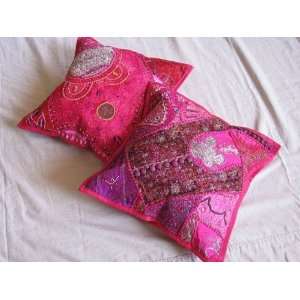   Indian Pink Throw Chair Pillow Cushion Covers Cases