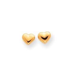   Sardelli   14kt Polished Gold 3 D Small Puffed Heart Earrings Jewelry