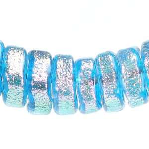  9mm Teal Square Dichroic Glass Beads Arts, Crafts 