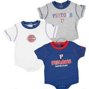 Detroit Pistons Newborn 3 Piece Body Suit Set  Sports 