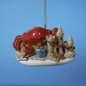 3.25 Resin Crab W/Sand Castle Ornament Case Pack 96 