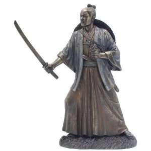  Figurine Samurai Warrior Cold Cast Resin in Bronze Satina 