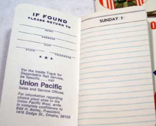 Vintage 1968 Union Pacific Railroad Monthly Diaries  