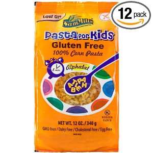 Sam Mills Pasta for Kids, Alphabets, Gluten Free, 12 Ounce Bags (Pack 