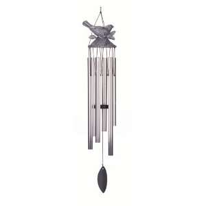  Hayes 13063 38 Inch Perched Bird Wind Chime, Antique Zinc 