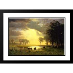 Bierstadt, Albert 24x19 Framed and Double Matted The Buffalo Trail 