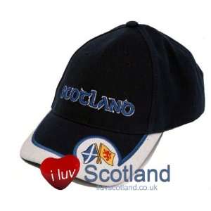    Baseball Cap Navy Twin Flag Saltire And Lion Rampant Toys & Games