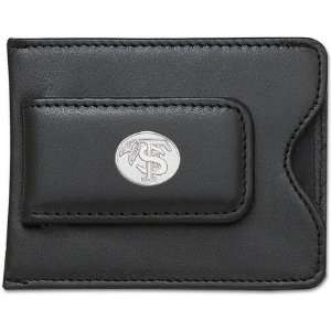    on Black Leather Money Clip / Credit Card Holder