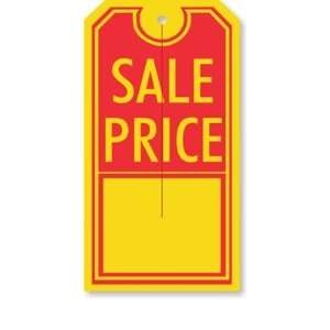  Large Sale Price w/slit, Yellow stock Tag, 2.625 x 5.25 