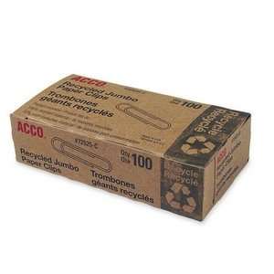  ACCO Recycled Paper Clips, Jumbo, 100 per Box, 10 Boxes 