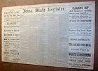 Rare original 1881 Des Moines Register newspaper IOWA   131 years old