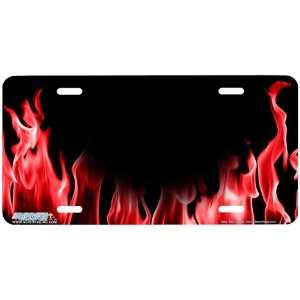  522 Real Red Flames  Fire License Plate Car Auto Novelty 