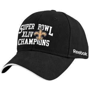  Reebok New Orleans Saints Black Super Bowl XLIV Champions 