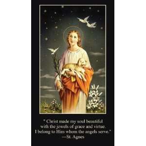 Saint Agnes of Rome Holy Prayer Card Wallet Size