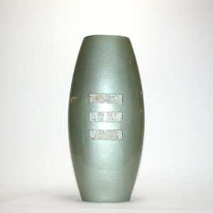 Lucia Ceramic Vase Sage Green with Eggshell Inset 14.5 Ht 