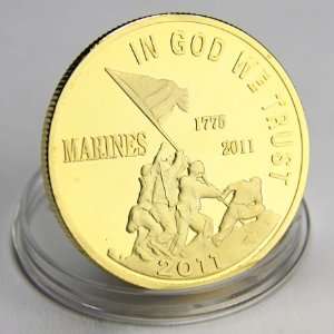   USMC In God We Trust Gold plated Challenge Coin 679 