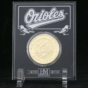   Baltimore Orioles Etched Acrylic Gold Plated Coin