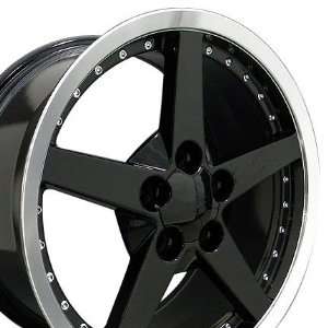 C6 Deep Dish Wheels with Rivets Fits Camaro Corvette   Black 18x8.5 