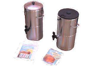 Tea Urn, round, 3 gallon stainless locking lid  