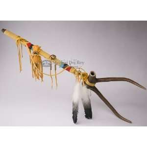  Native American Tigua Indian Antler Pipe 37 (p80 