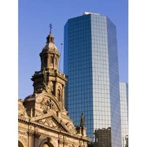 Cathedral Metropolitana and Modern Office Building in Plaza De Armas 