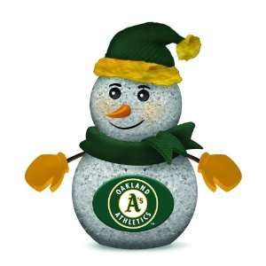 Pack of 2 MLB Oakland Athletics LED Lighted Christmas Snowman Figures 