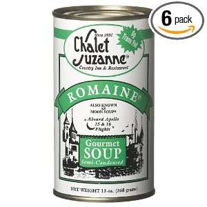 Chalet Suzanne Romaine Soup Semi condensed, 13 Ounce Cans (Pack of 6)