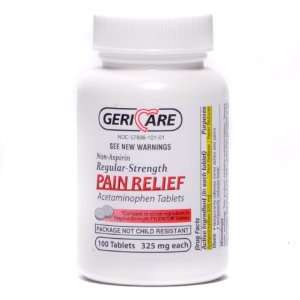  Non Aspirin Pain Reliever Tablets 100/bottle Health 