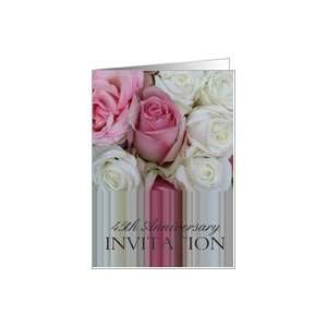  45th Anniversary Party Invitation Soft pink roses Card 