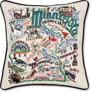 Minnesota Decorative Embroidered Throw Pillow  