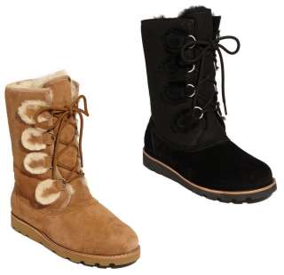 NIB NEW UGG AUSTRALIA ROMMY SUEDE AND SHEARLING LACE UP MID CALF BOOTS 