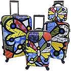 Romero Britto Butterfly 4 piece Luggage Heys Set Artist Carry on 