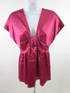 NWT LA ROK Magenta Short Sleeve Blouse Top Sz S $228  