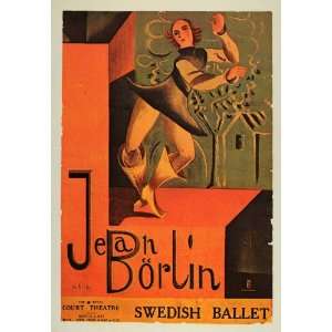 1975 Jean Borlin Swedish Ballet Per Krohg Poster Print   Original 1975 