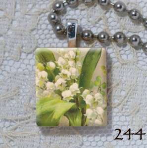 Lily of the Valley   Catherine Klein   Scrabble Pendant  
