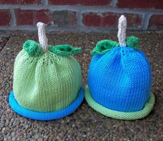 TWIN boy pea pod hats knit baby/newborn PHOTO PROP  