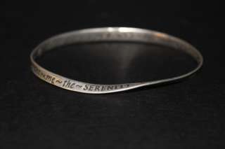 Sterling Silver Mobius Bracelet   Serenity Prayer  