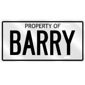  NEW  PROPERTY OF BARRY  LICENSE PLATE SIGN NAME