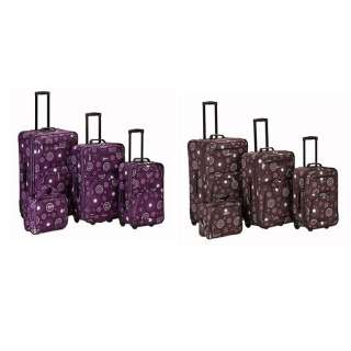 Rockland Deluxe PURPLE Pearl 4 pc Luggage set Rolling  
