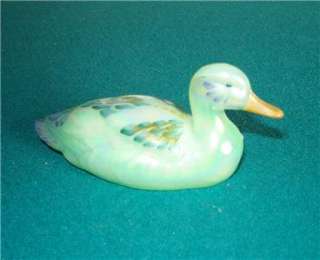 Fenton Opalescent Duck, Hand Paint & Signed, Gorgeous  