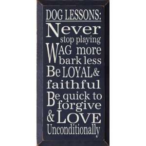  Dog Lessons Wooden Sign