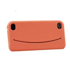  Orange Smiley Face Card Holder Slot Style Silicone Case 